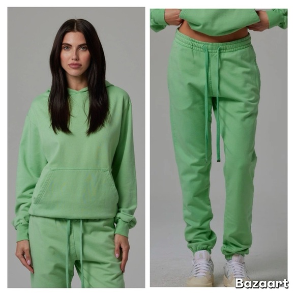 Talentless Ultra Soft Lounge Set Small Matcha Green Sweatshirt Sweatpants Cozy - Picture 1 of 12